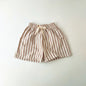 Children's Clothing Linen Cotton Shorts Summer Girls Boys Stripe Pants Kids Baby Casual Vintage Loose Short Pant Girl Clothes