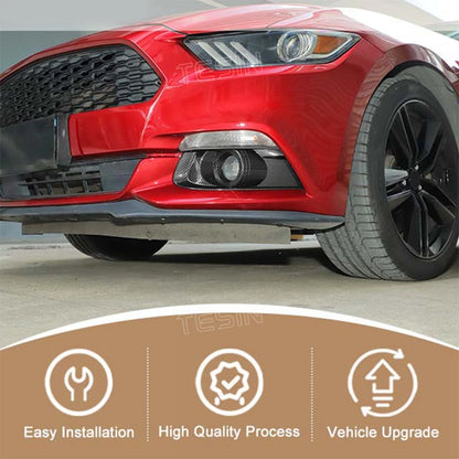 TESIN Car Front Bumper Fog Light Lamp Decoration Cover Trim for Ford Mustang 2015 2016 2017 ABS Lamp Hoods Exterior Accessories