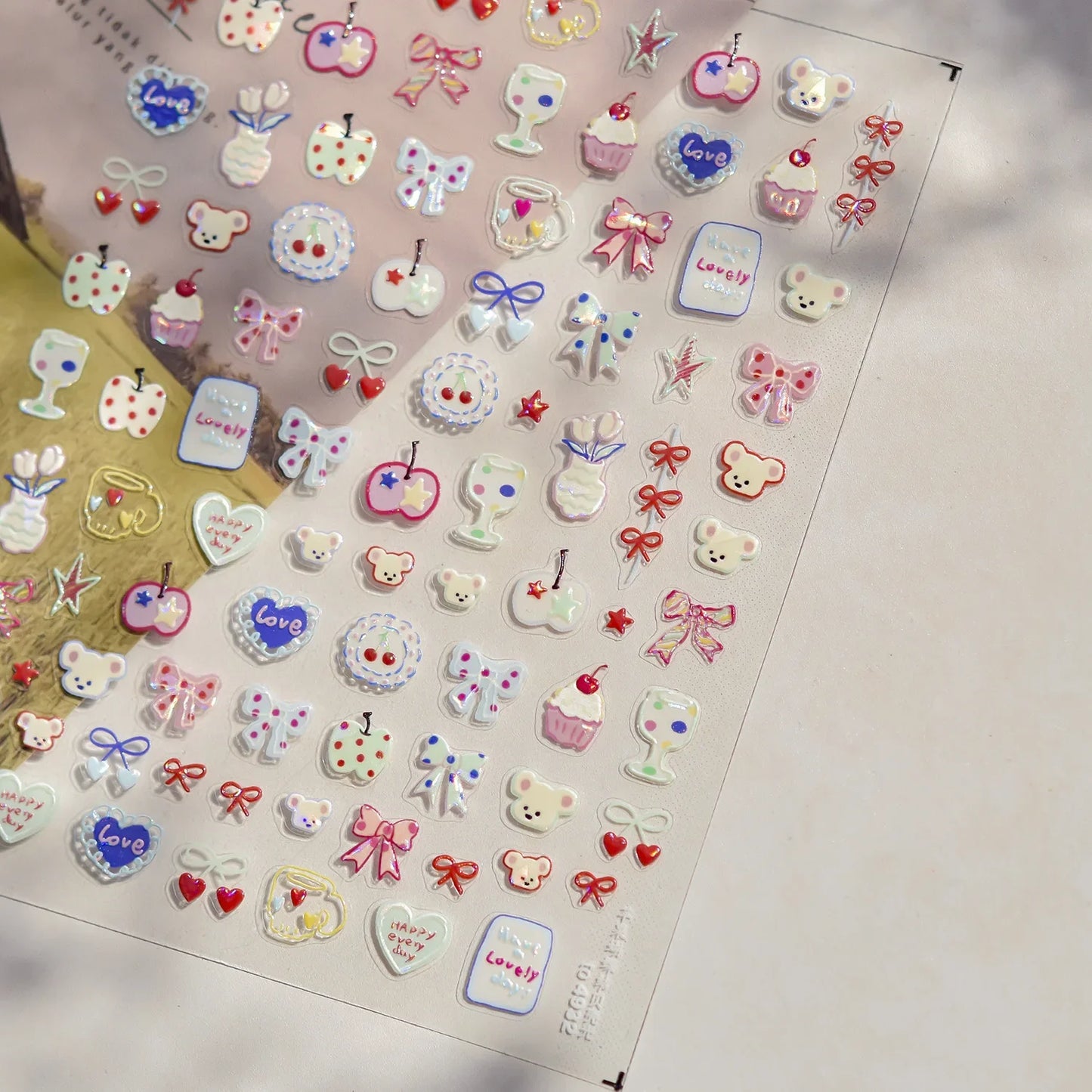 Colorful Water Bubble 5D Nail Art Stickers Goldfish Koi carp Dreamy Polarized Dreamlike Self Adhesive Delicate Manicure Decals