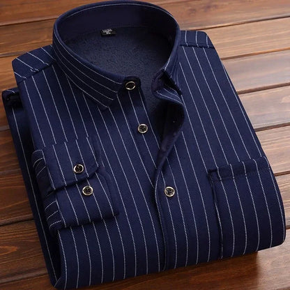 2025Men's Casual Warm Shirts Autumn Winter Long Sleeve Plaid Shirt Thick Warm Tops Men High Quality Soft Large Size Shirt Camisa
