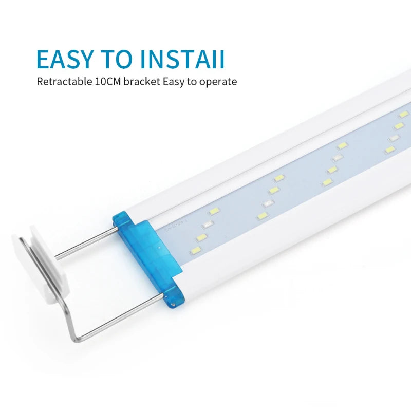 Extensible Waterproof Clip on Lamp For Fish Tank Super Slim Fish Tank Aquatic Plant Grow Aquarium LED Light 18-58cm 220V