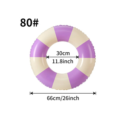 1PC Ins Style Macaron Inflatable Swimming Ring Adult Thickened Pool Float Summer Pool Party Water Toy