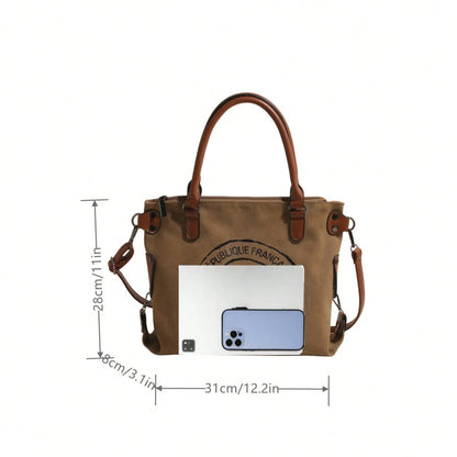 Large Capacity Casual Tote Bag, Stylish Crossbody Bag For Students, Working And Outdoor Commuting, One Shoulder Bag