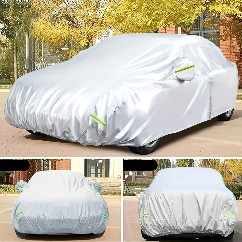 Car Cover Outdoor Protection Exterior Sun Snow UV Covers SUV Sedan Auto Sunshade Dustproof Waterproof Black Silver