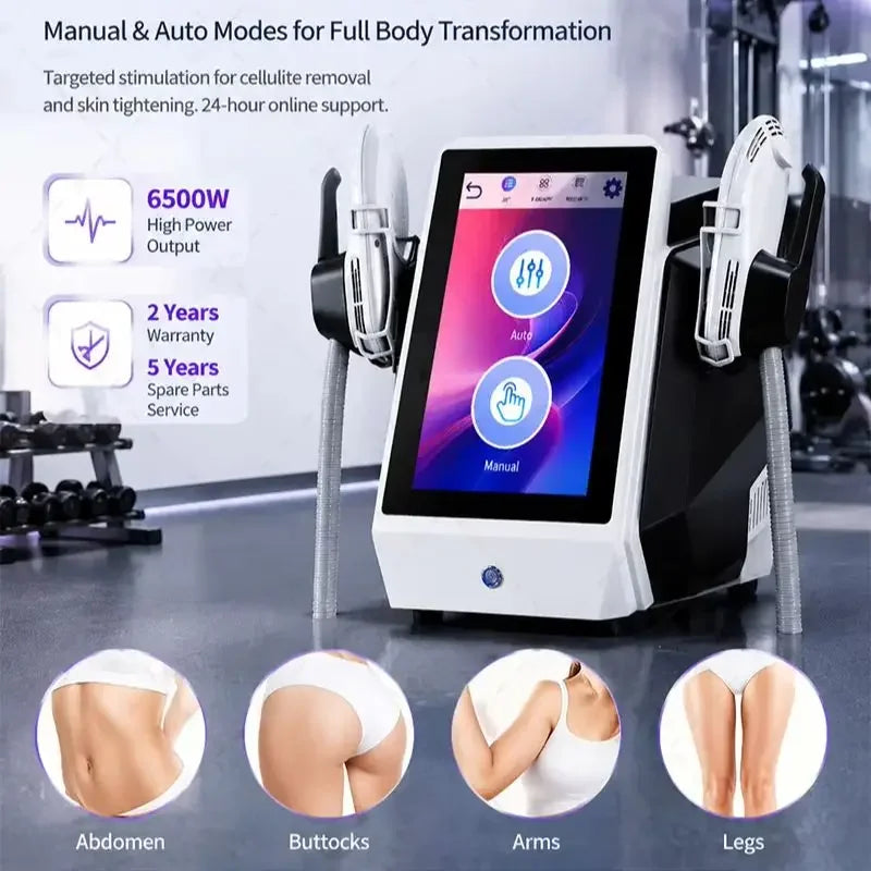Non-invasive EMS Buttock Massage Professional 6500W 15TRF Body Shaping Machine Muscle Toning Fat Reduction Device Abdomen Thighs