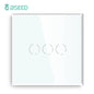 Bseed Touch Light Switch 1/2/3 Gang 1/2 Way Intermediate Stair Switch EU Power Sensor Switches Black White With Glass Panel