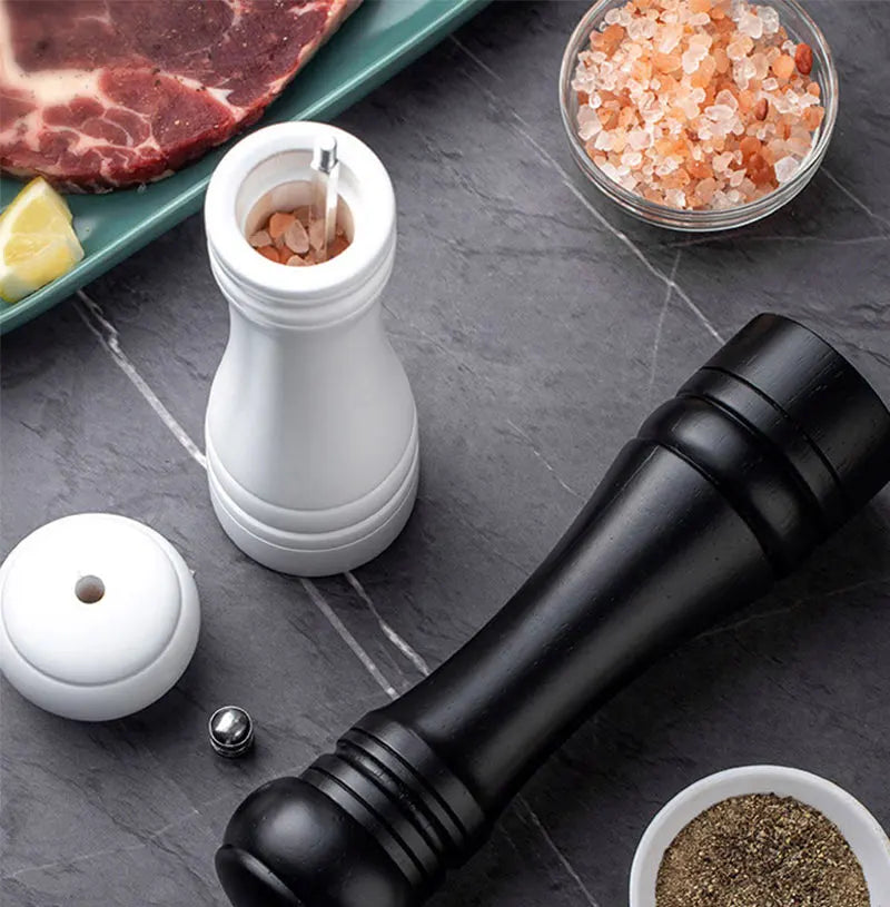 8inch Manual Wood Salt and Pepper Grinder Adjustable Ceramic Rotor Seasoning Spice Grinders Kitchen Cooking Tools