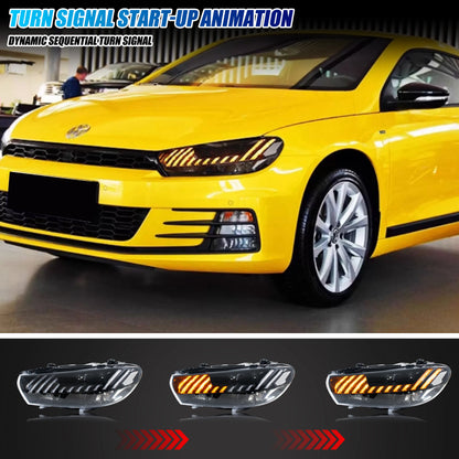 LED Headlights for Volkswagen VW Scirocco 3 TSI TDI R 2009-2017 DRL Projector Sequential Turn Signal Pair Rear Lamps Assembly