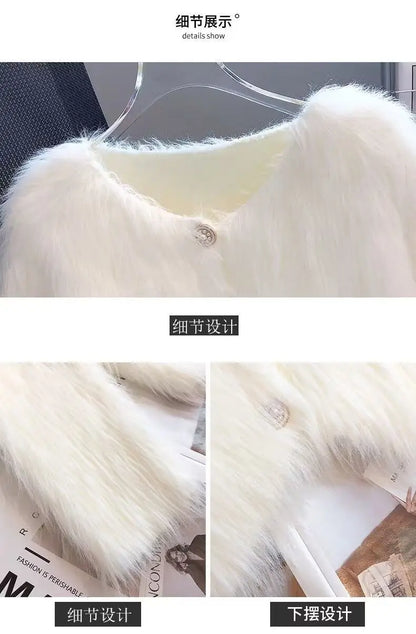 Imitation Mink Cashmere Knitted Cardigan Sweater Coat Women Autumn And Winter 2023 Popular European Soft Cardigan Sweater Female