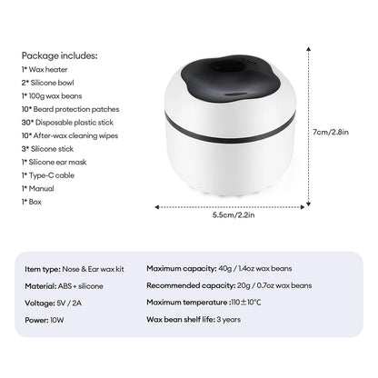 40g Mini Silicone Bowl Wax Heater Waxing Kit Hair Removal Wax-melt Machine Wax Bean Depilatory Wax Warmer Wax Heating Pot Melter