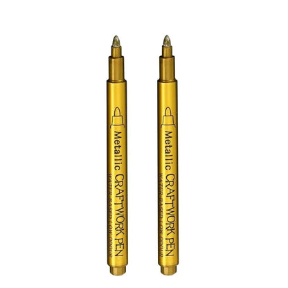 1/2PCS Gold Silver Metallic Marker Pen Waterproof Permanent Paint Marker Pen for Rock, Mug, Ceramic, Glass DIY Painting Supplies