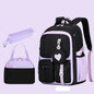 Love Pattern School Bag Backpack Pencil Case lunch bag Three Piece Set Nylon Fabric Waterproof Boy Girl Teenagers Trend Backpack