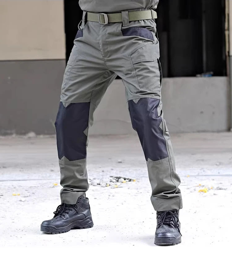 Men's Tactical Pants Outdoor Multi-functional Training Pants with Pockets Waterproof Quick-drying Cargo Pants