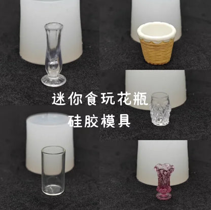 Miniature Food Play Mini Vintage Plate Fruit Plate Dinner Plate Doll House Mini Baking Baking Pan Organizer Jar Silicone Mold