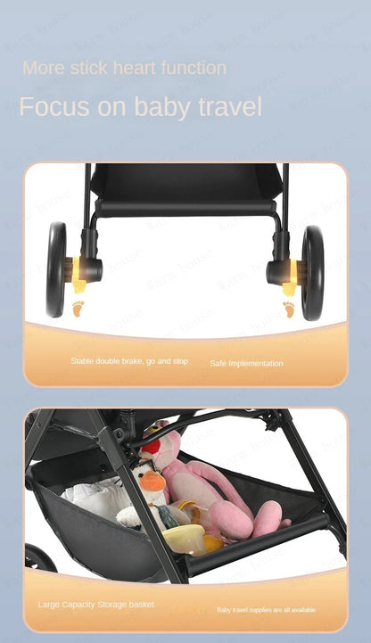 Baby Carriage,Bi-directional ultra lightweight foldable high landscape four wheel shock absorber baby stroller,baby cart