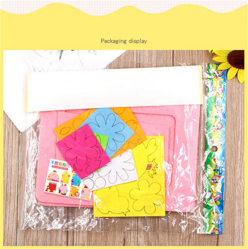 3Pcs/set DIY Cartoon Animal 6 Inch Photo Frame Children Handmade Craft Art Toys for Kids Girl Home Decor Kindergarten Applique