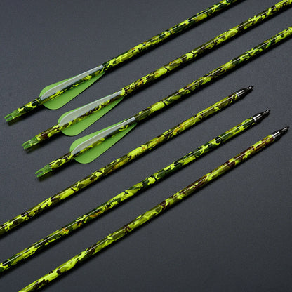 Toparchery 31.5Inch Mixed Carbon Arrows ID 6.2mm Plastic Feather Outdoor Target Hunting and Shooting