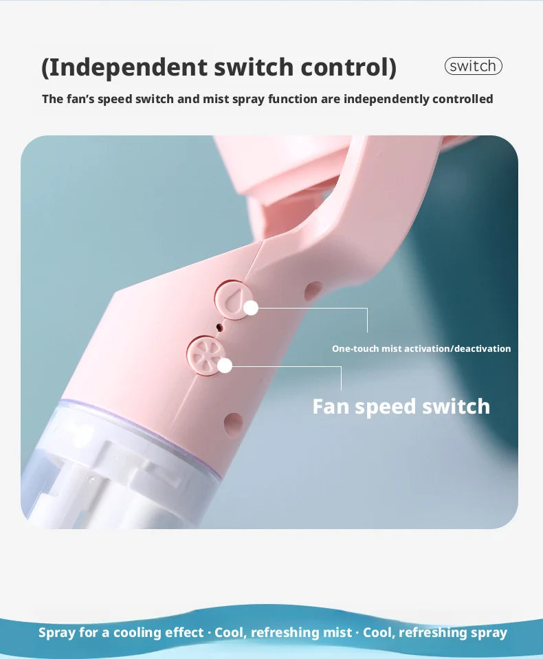 2026 Portable Handheld Spray Fan,Water Spray Mist Fan,Student Dormitory Mini Fan,Summer Supplies, Cooling Tools Outdoor Fan