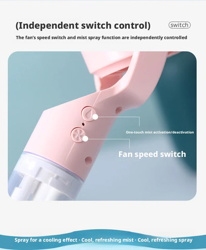 2026 Portable Handheld Spray Fan,Water Spray Mist Fan,Student Dormitory Mini Fan,Summer Supplies, Cooling Tools Outdoor Fan