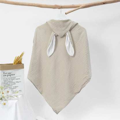 Baby Cotton Hooded Bath Towels Rabbit Ears Cloth Towel Cloak Beach Bathrobe Soft Wrap Blanket for Infants Newborn Boys Girls