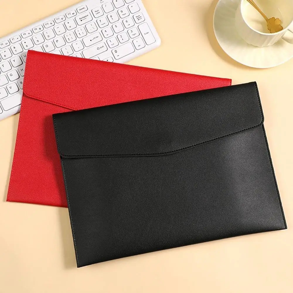 Stationery Dustproof Leather Leather Document Pouch Large Capacity A4 Leather File Folder File Bag for Men