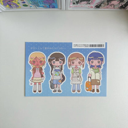 Cute Sweet Cool Japanese Shibuya Girl Sticker Korean Kawaii Cartoon Y2k Stickers Hand Account Diary Scrapbook Decorative Sticker