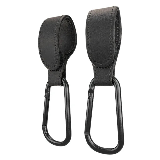 1/2pcs PU Leather Baby Bag Stroller Hook Pram Cart Organizer 360 Degree Rotatable Hook High-quality Crochet Stroller Accessories