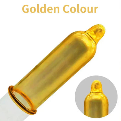 Golden Color Delayed Ejaculation Condoms For Men Reduce Sensitivity Long Lasting Latex Condom Penis Sleeve Dick Cook Sex Shops