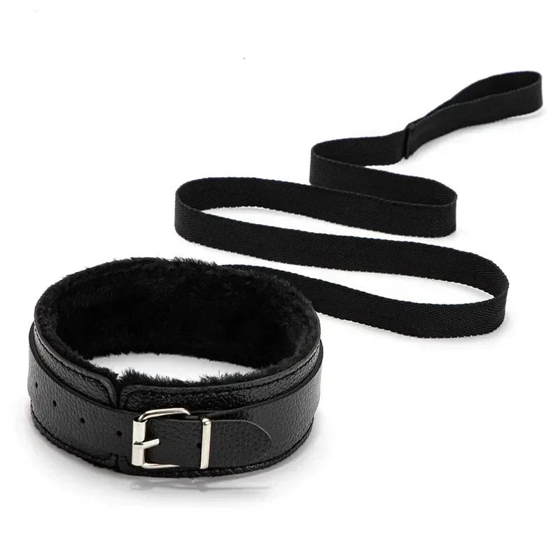 Erotic Bdsm Set Sexy Leather Plush Sex Toys Bondage Kit Handcuffs Feather Blindfold Flirt Exotic Accessories Couples Adult Games