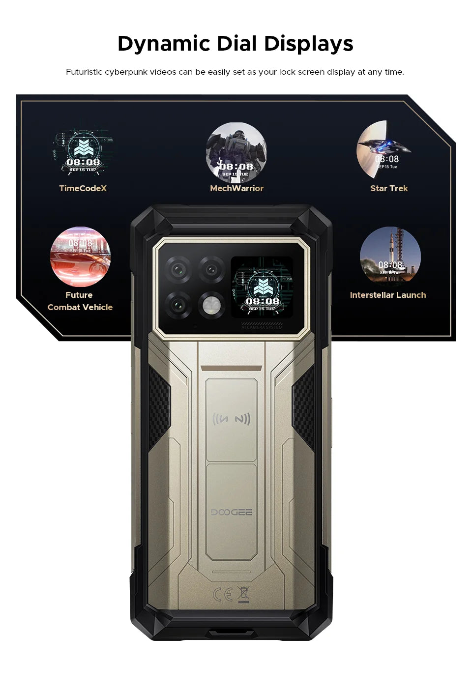 DOOGEE S200 Max 5G Rugged Phone 1.32" Rear Display Dual light Flashlight 22000mAh Battery 66W 6.72” 120Hz 16GB 512GB Smartphone