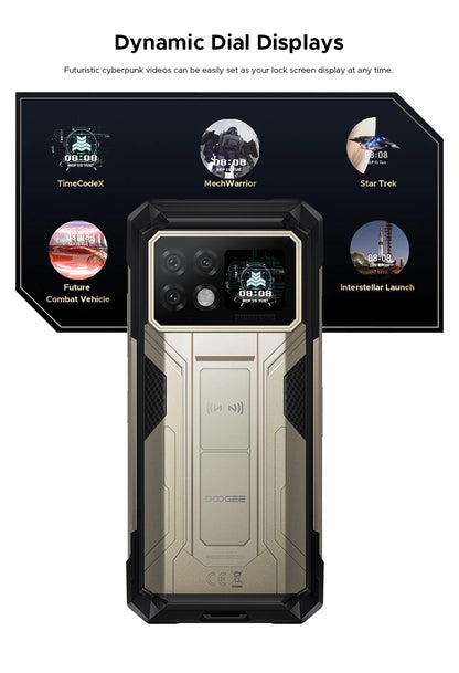 DOOGEE S200 Max 5G Rugged Phone 1.32" Rear Display Dual light Flashlight 22000mAh Battery 66W 6.72” 120Hz 16GB 512GB Smartphone