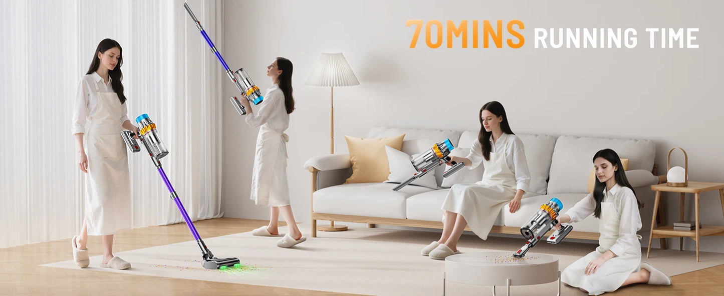 VAKERR X15 Pro 750W Cordless Vacuum Cleaner 75KPA Strong Suction for Pet Hair and Carpet 80Mins Runtime Household Cleaning