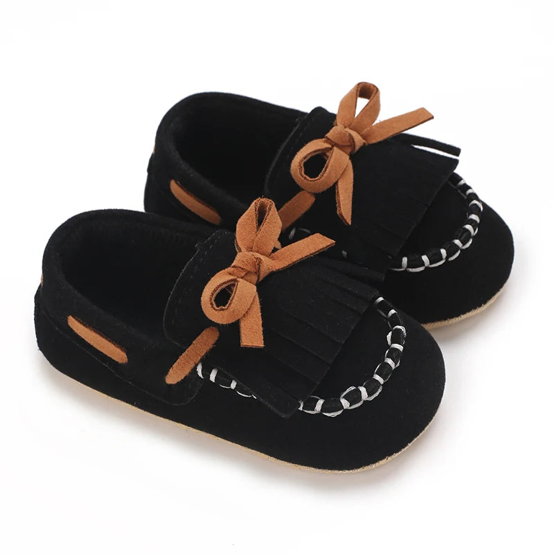 HAIZHIW 0-18M Baptism Newborn Baby Prewalker Girls Boys Casual Shoes Leather Non-Slip Soft-Sole Infant Toddler First Walkers