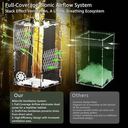 Acrylic Jumping Spider Enclosure Buckle Lock Escape Proof Spider House Ventilated Transparent Reptile Habitat Small Pet Supplies