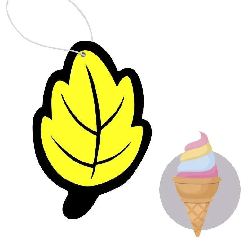 1/60/90PCS Car Air Freshener Natural ScentedTea Paper Auto Hanging Vanilla Perfume Fragrance Leaf Shape Car Accessories Indoor
