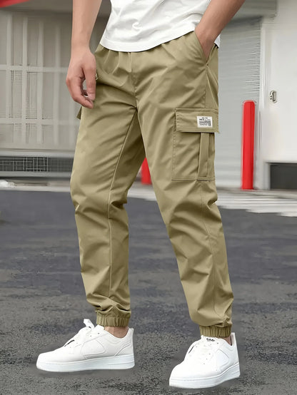 Men's Cargo Pants Sweatpants Outdoor Bunched Long Trousers  Casual Autumn Multi-Pocket Durable Workwear Male Trousers