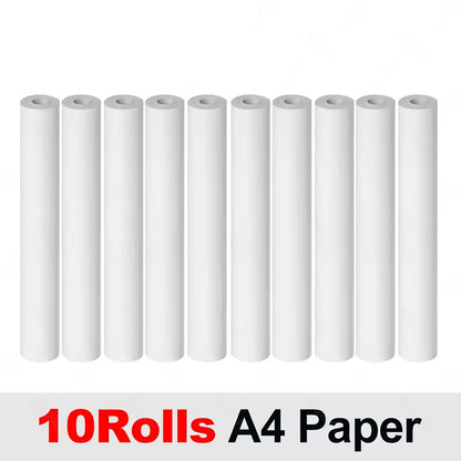10/20 Rolls A4 Quick-Dry Thermal Paper - Thicker & Brighter Paper for Portable Printers, Glossy Finish for Crystal-Clear Font