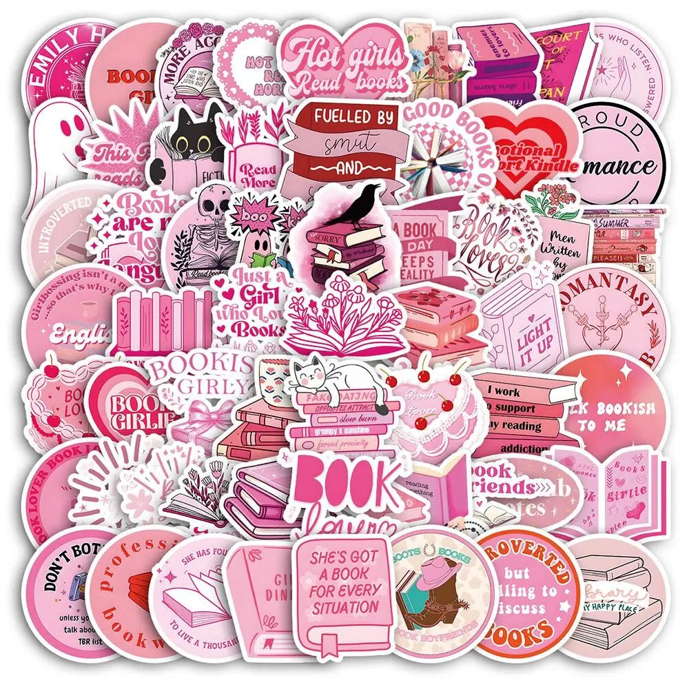 10/50/100pcs Mix Kawaii Smut Bookish Dark Romance Reading Book Stickers Aesthetic DIY Scrapbooking Notebook Laptop Phone Sticker
