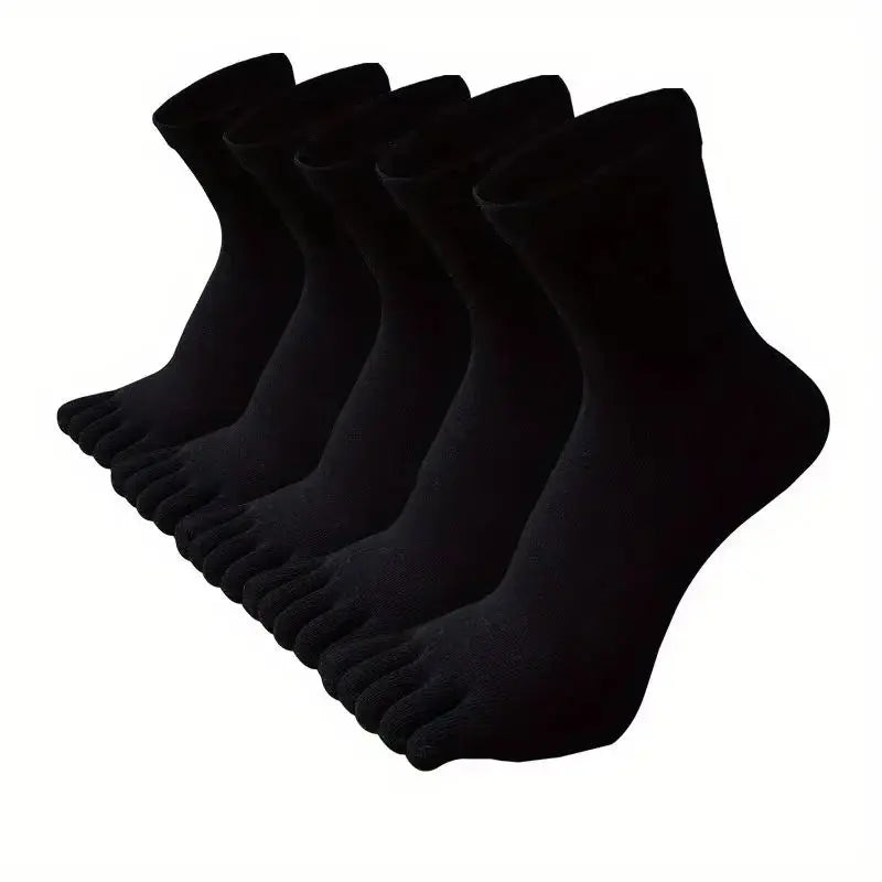 5Pairs Five Fingers Toe Socks Breathable Cotton Unisex Sports Running Sweat Absorbent Antibacterial Ankle Crew