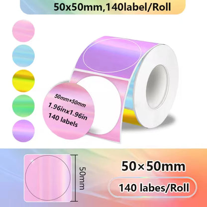 140Pcs 50x50mm Self-Adhesive Thermal Adhesive Sticker Label Roll Compatible with Phomemo M110 M220 M200 E210 P50 DETONG P1 WP952
