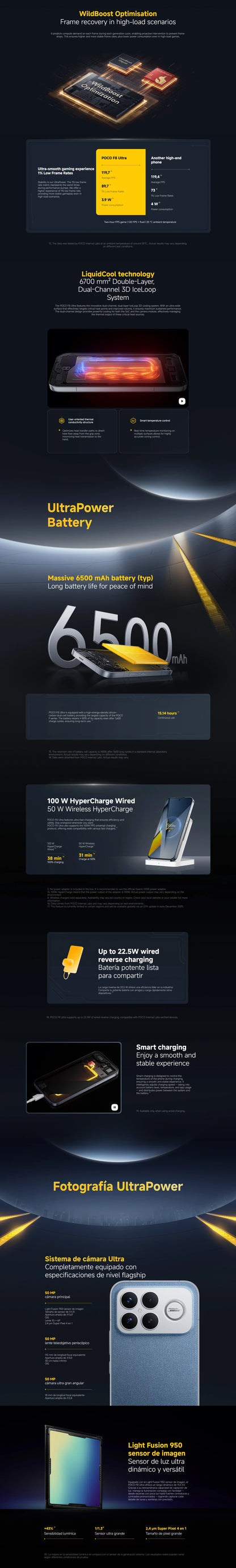 POCO F8 Ultra Smartphone 6.85-inch AMOLED 120Hz Snapdragon8 Elite Gen5 Hypercharge 100W and Wireless 50W