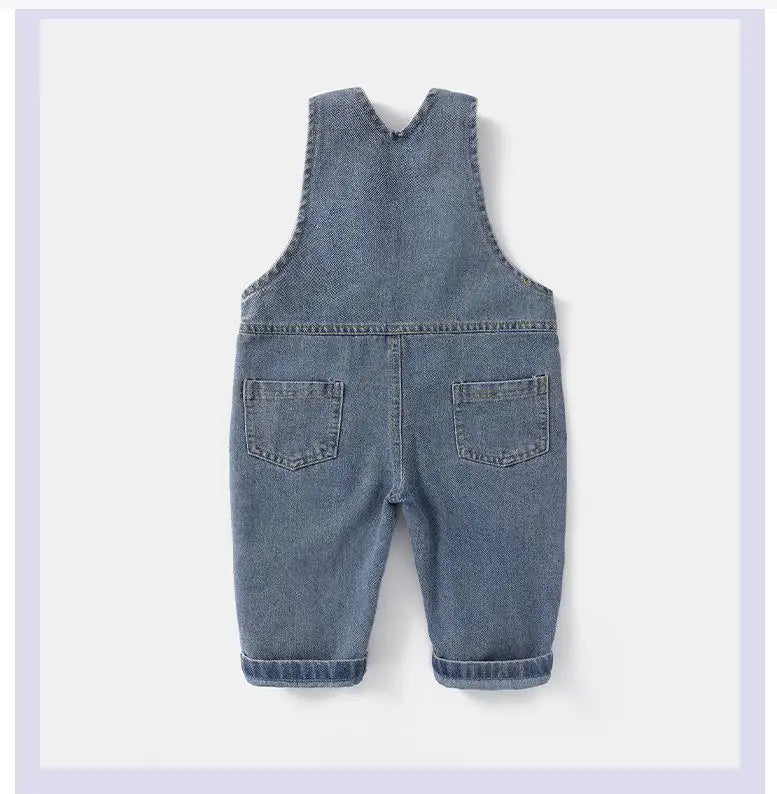 Soft Cotton Baby Boys Overalls Spring Autumn Kids Cartoon Long Pants Casual Girls Jumpsuits Children Clothes Suspender Trousers