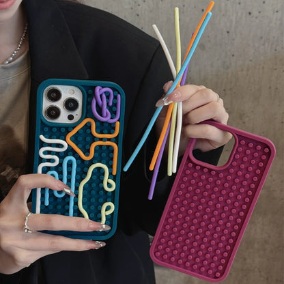 Funny Stuff DIY Brain-training Toys Phone Case for iPhone 12 13 14 15 16 Pro Max Soft Silicone Reliver Stress Creative Cover