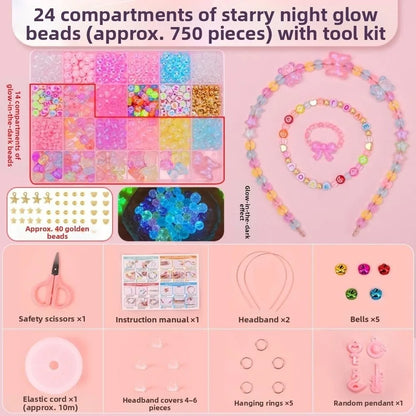 24 Grid DIY Handmade Beaded Kit Acrylic Creative Beads Bracelet Making Kit Cute Kawaii DIY Jewelry Making Kit Educational Craft