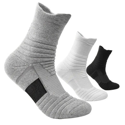 3pairs/Lot Men's Socks Compression Stockings Breathable Basketball Sports Cycling Socks Moisture Wicking High Elastic Tube Socks