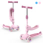 Sejoy Kick Scooter for Kids with 3-Wheeled Adjustable Lean-to-Steer Handlebar Foldable Seat - Sit or Stand Ride with Brake