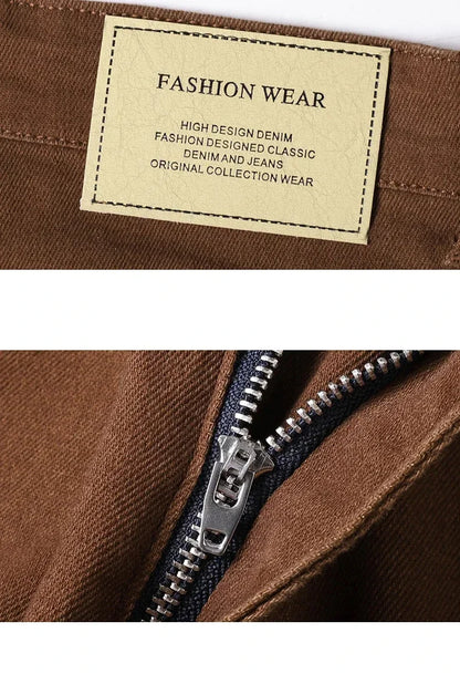 Autumn 96% Cotton Men's Stretch Slim Jeans Army Green Soft Comfortable Casual Straight Denim Pants Trousers Large Size 42