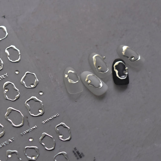 1pc 5D Crystal Rhinestone Nail Sticker Irregular Golden Frame Nail Art Stickers DIY Luxury Nail Decoration Parts Manicure Decals