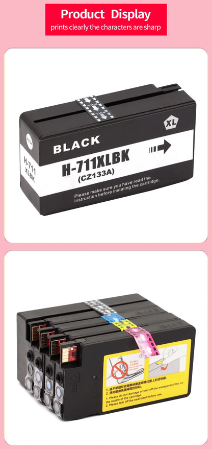 Compatible Ink Cartridge For HP 711 711XL For HP711 Replacement Ink Cartridge For HP DesignJet T520 T120 T530 T130Inkjet Printer