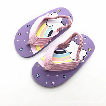 Children Flip Flops Shoes Cartoon Summer EVA Soft Sole Indoor Bathing Anti Fall Girls and Boys Sandals Beach and Pool Slippers